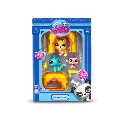 Littlest Pet Shop Tiki Jungle Play Pack (3Pets/Access/1Card/5 Digital Surprises)